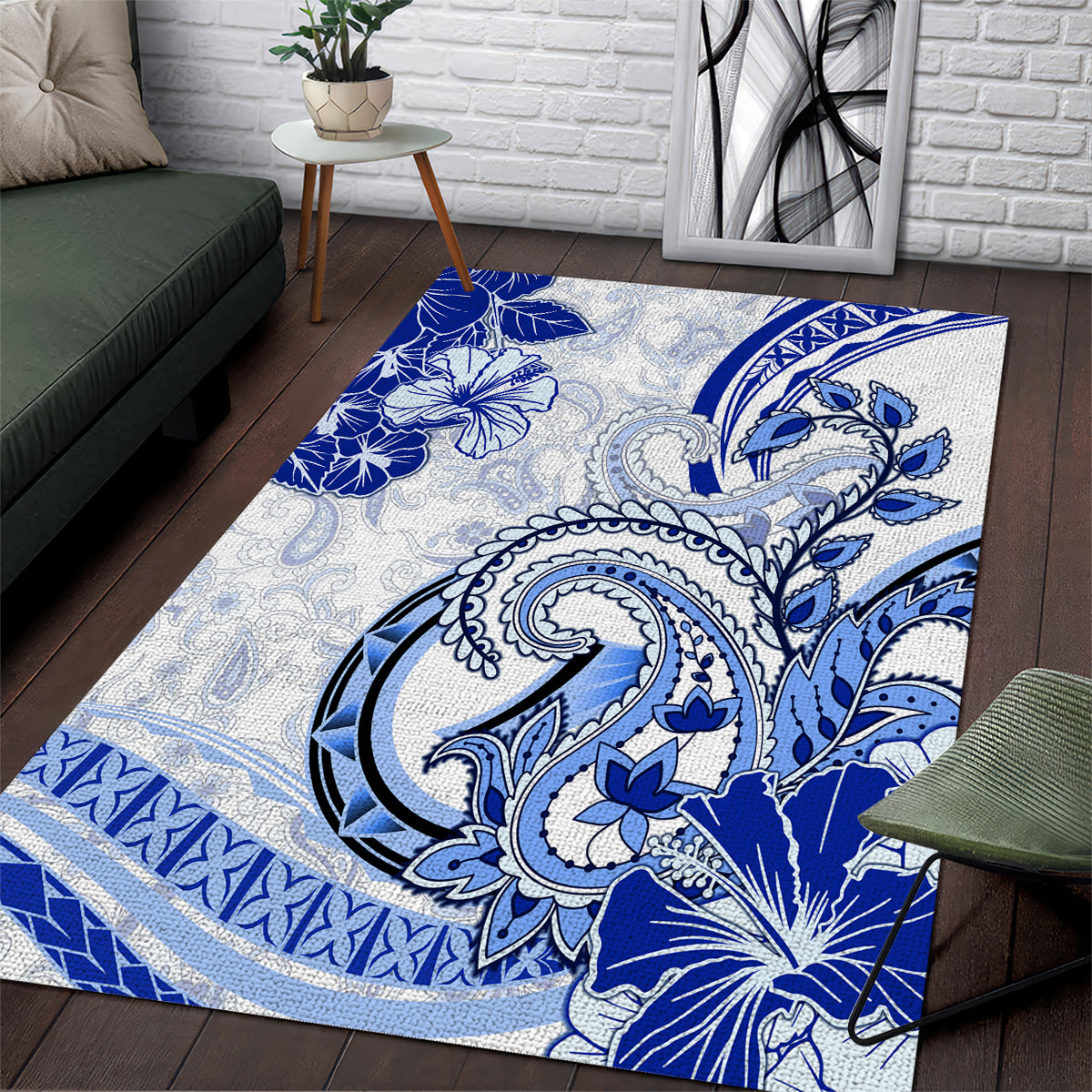 Polynesia Paisley Area Rug Mix Navy Polynesian Pattern LT05 Navy - Polynesian Pride