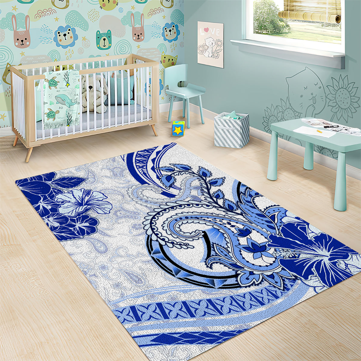 Polynesia Paisley Area Rug Mix Navy Polynesian Pattern LT05 - Polynesian Pride
