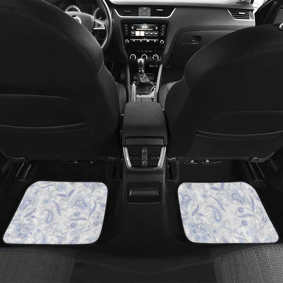 Polynesia Paisley Car Mats Mix Navy Polynesian Pattern LT05 Set 2pcs - Back Navy - Polynesian Pride