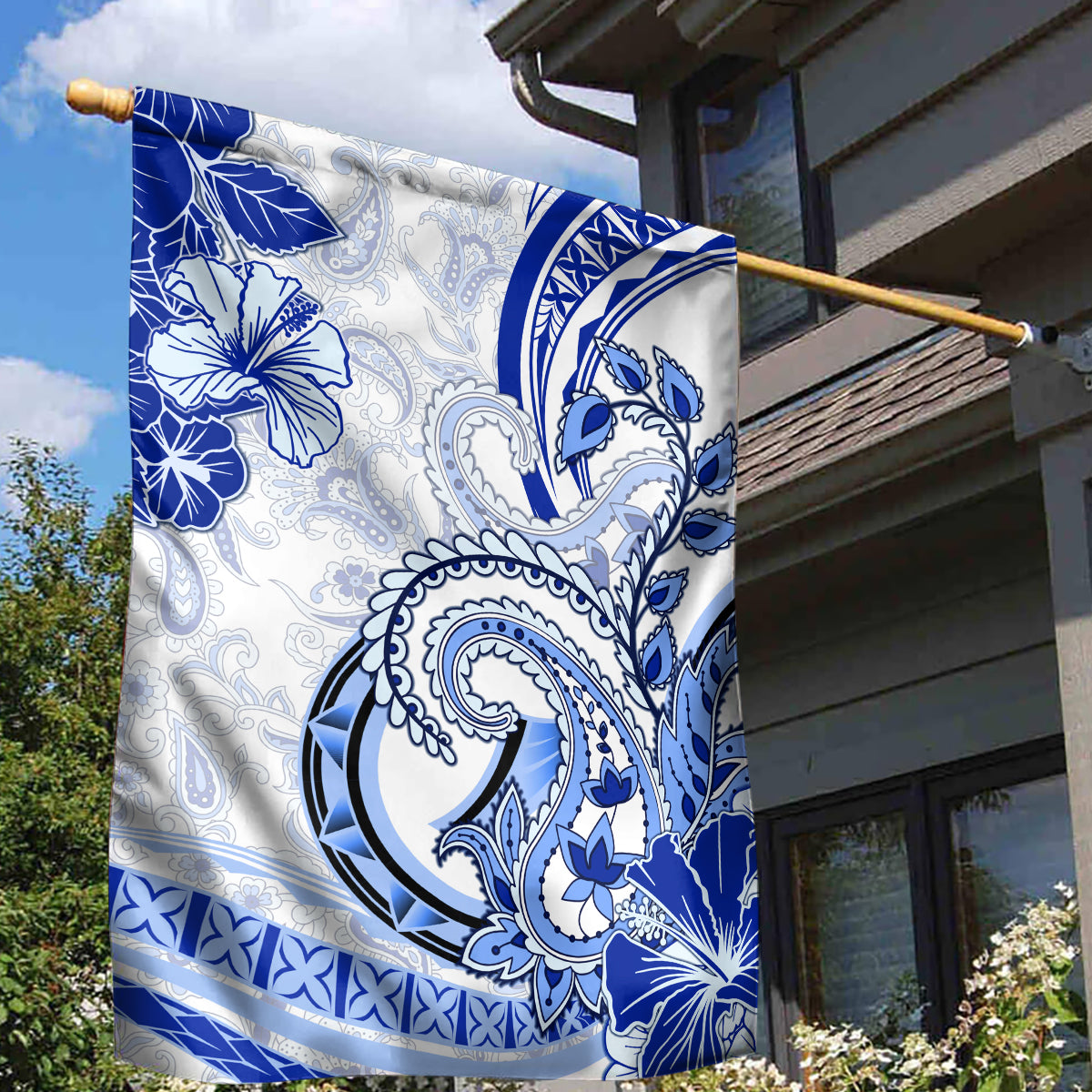 Polynesia Paisley Garden Flag Mix Navy Polynesian Pattern LT05 - Polynesian Pride
