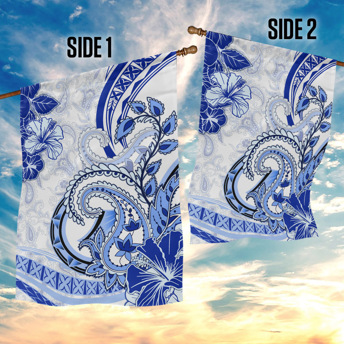 Polynesia Paisley Garden Flag Mix Navy Polynesian Pattern LT05 - Polynesian Pride