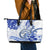 Polynesia Paisley Leather Tote Bag Mix Navy Polynesian Pattern