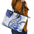 Polynesia Paisley Leather Tote Bag Mix Navy Polynesian Pattern