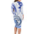 Polynesia Paisley Long Sleeve Bodycon Dress Mix Navy Polynesian Pattern LT05 - Polynesian Pride