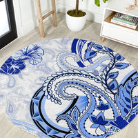 Polynesia Paisley Round Carpet Mix Navy Polynesian Pattern LT05 Navy - Polynesian Pride