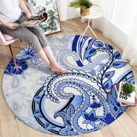 Polynesia Paisley Round Carpet Mix Navy Polynesian Pattern LT05 - Polynesian Pride