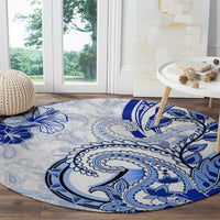 Polynesia Paisley Round Carpet Mix Navy Polynesian Pattern LT05 - Polynesian Pride