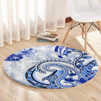 Polynesia Paisley Round Carpet Mix Navy Polynesian Pattern LT05 - Polynesian Pride