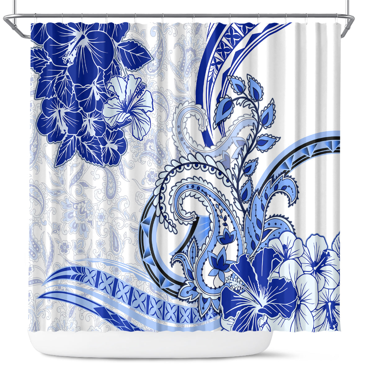 Polynesia Paisley Shower Curtain Mix Navy Polynesian Pattern LT05 Navy - Polynesian Pride