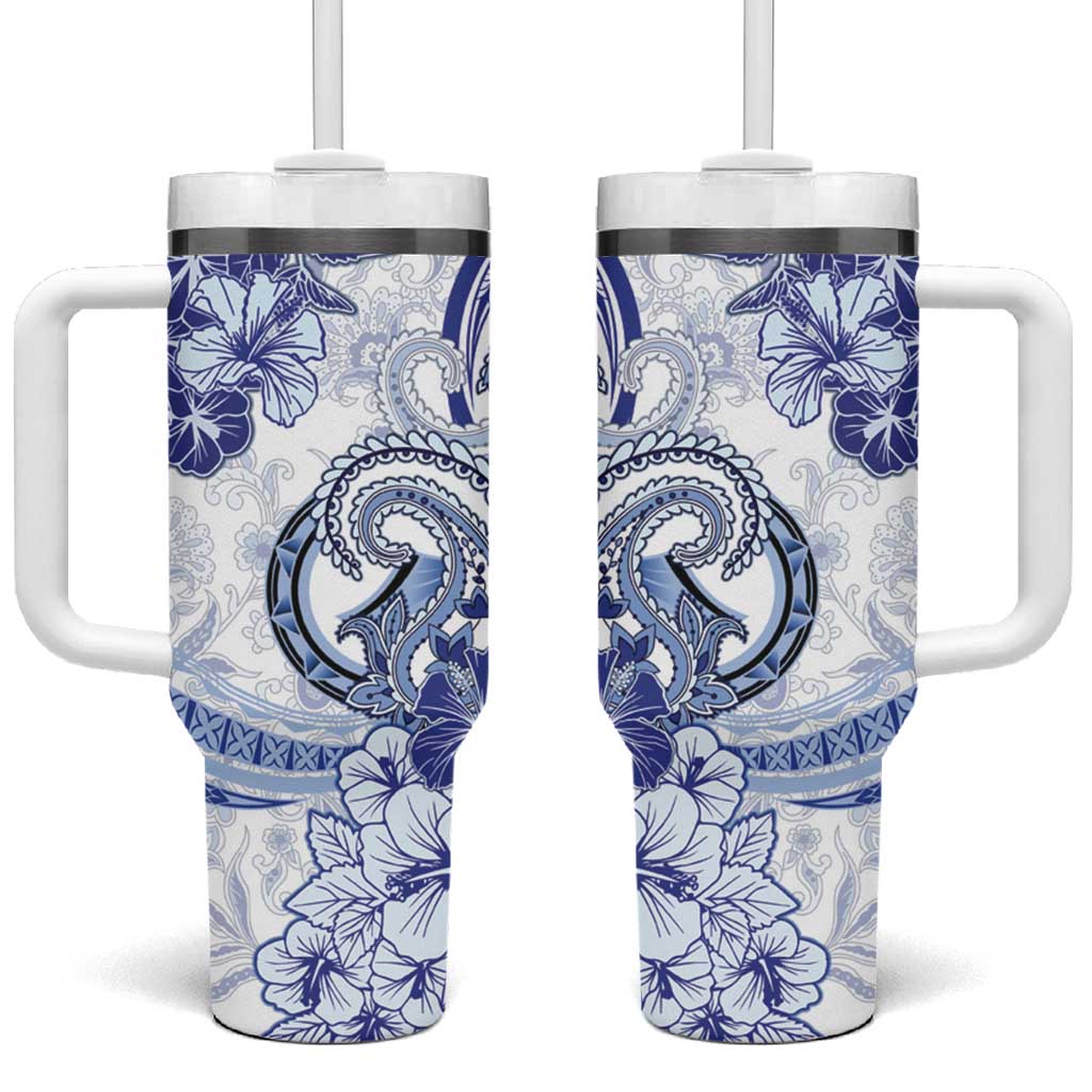 Polynesia Paisley Tumbler With Handle Mix Navy Polynesian Pattern LT05 One Size: 40 oz Navy - Polynesian Pride
