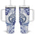 Polynesia Paisley Tumbler With Handle Mix Navy Polynesian Pattern