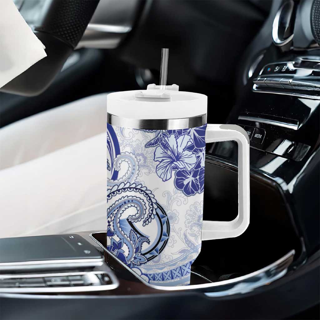 Polynesia Paisley Tumbler With Handle Mix Navy Polynesian Pattern LT05 - Polynesian Pride
