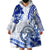 Polynesia Paisley Wearable Blanket Hoodie Mix Navy Polynesian Pattern LT05 - Polynesian Pride