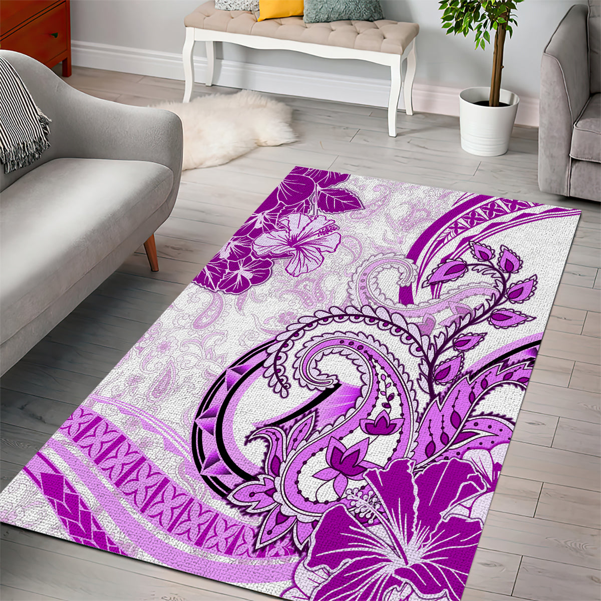 Polynesia Paisley Area Rug Mix Pink Polynesian Pattern LT05 - Polynesian Pride