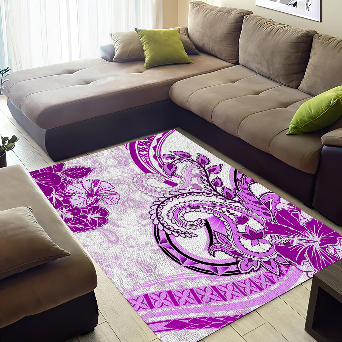 Polynesia Paisley Area Rug Mix Pink Polynesian Pattern LT05 - Polynesian Pride