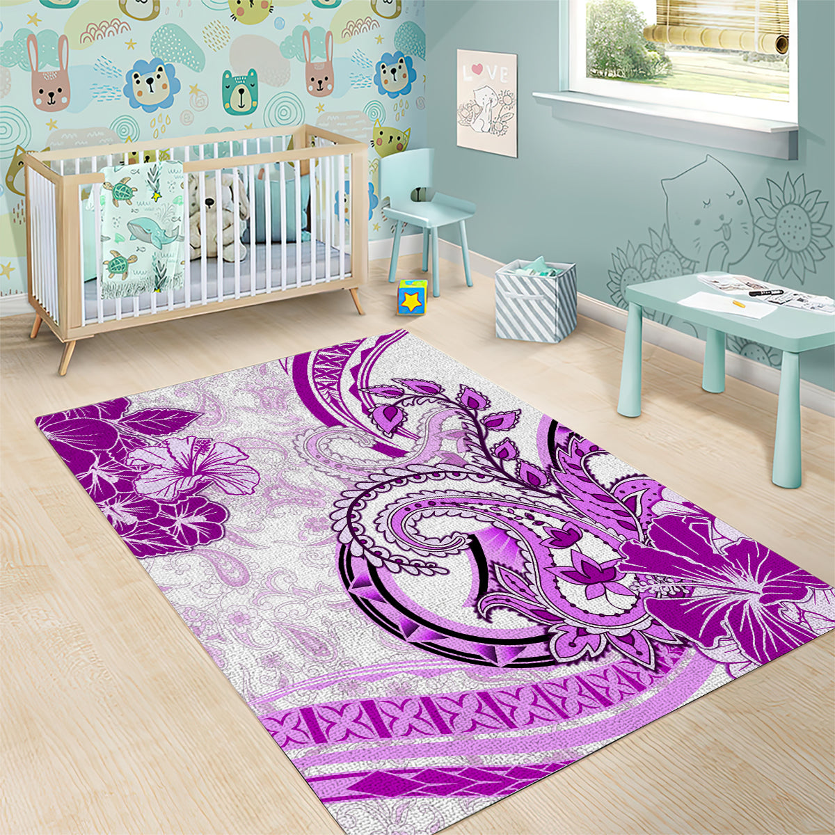 Polynesia Paisley Area Rug Mix Pink Polynesian Pattern LT05 - Polynesian Pride