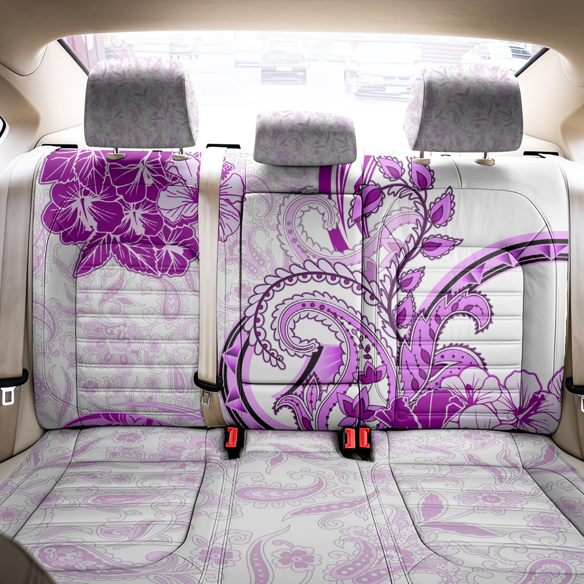 Polynesia Paisley Back Car Seat Cover Mix Pink Polynesian Pattern LT05 - Polynesian Pride