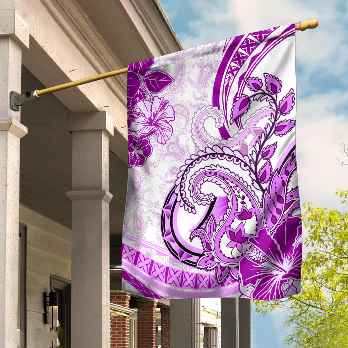 Polynesia Paisley Garden Flag Mix Pink Polynesian Pattern LT05 House Flag Pink - Polynesian Pride