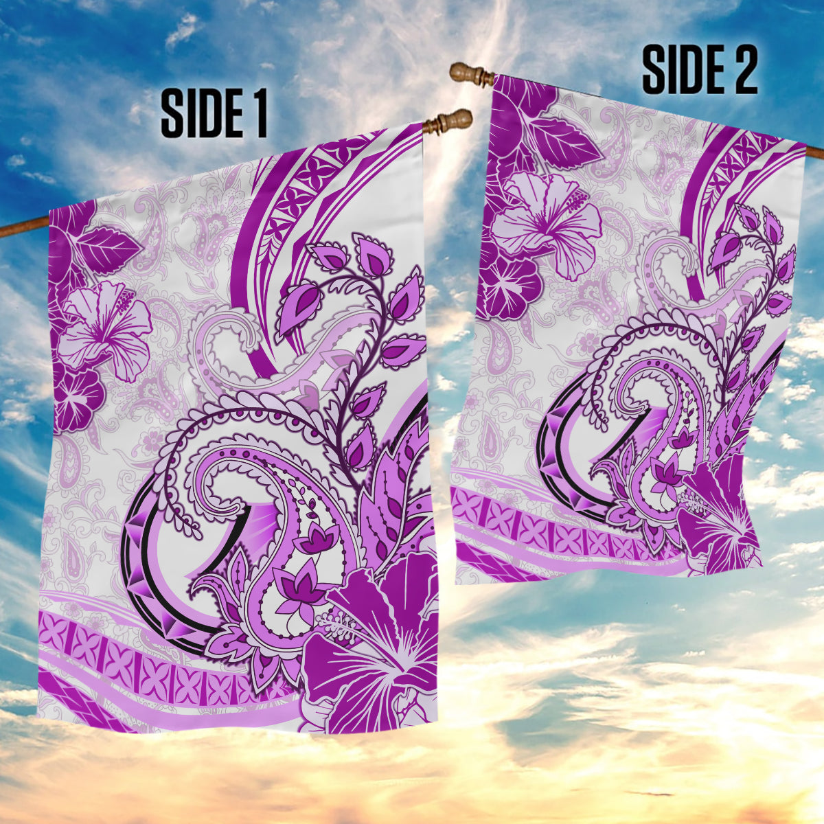 Polynesia Paisley Garden Flag Mix Pink Polynesian Pattern LT05 - Polynesian Pride