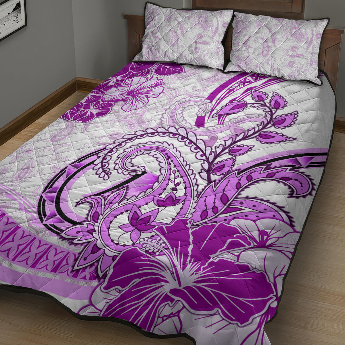 Polynesia Paisley Quilt Bed Set Mix Pink Polynesian Pattern LT05 - Polynesian Pride