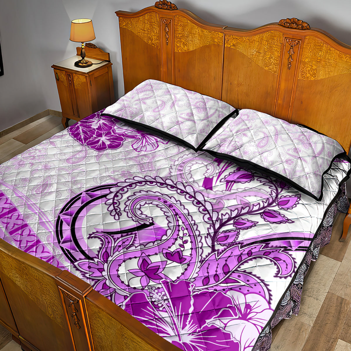 Polynesia Paisley Quilt Bed Set Mix Pink Polynesian Pattern LT05 - Polynesian Pride