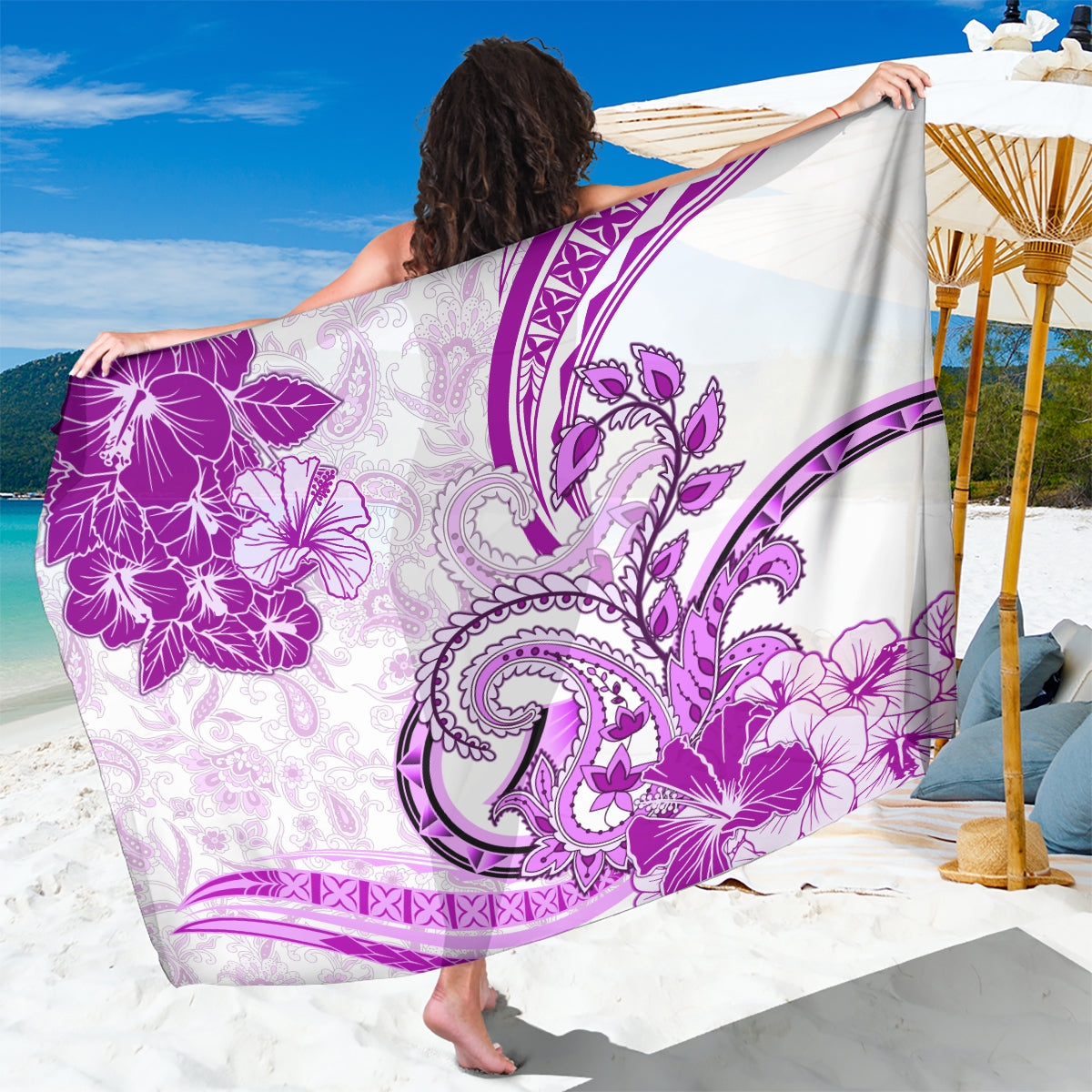 Polynesia Paisley Sarong Mix Pink Polynesian Pattern LT05 One Size 44 x 66 inches Pink - Polynesian Pride