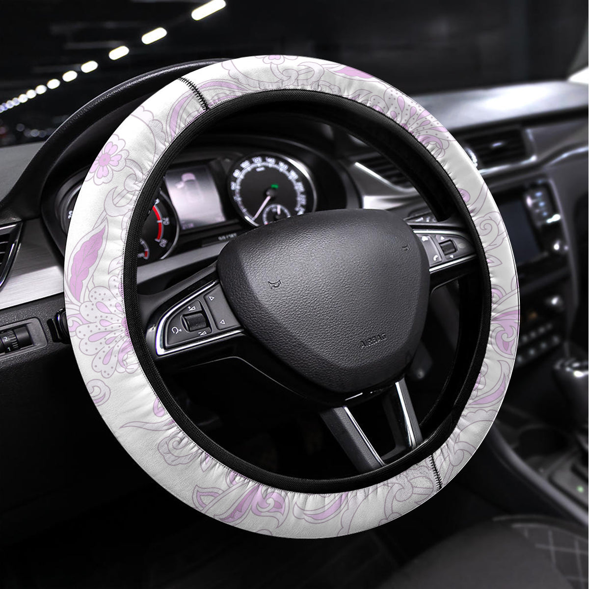 Polynesia Paisley Steering Wheel Cover Mix Pink Polynesian Pattern