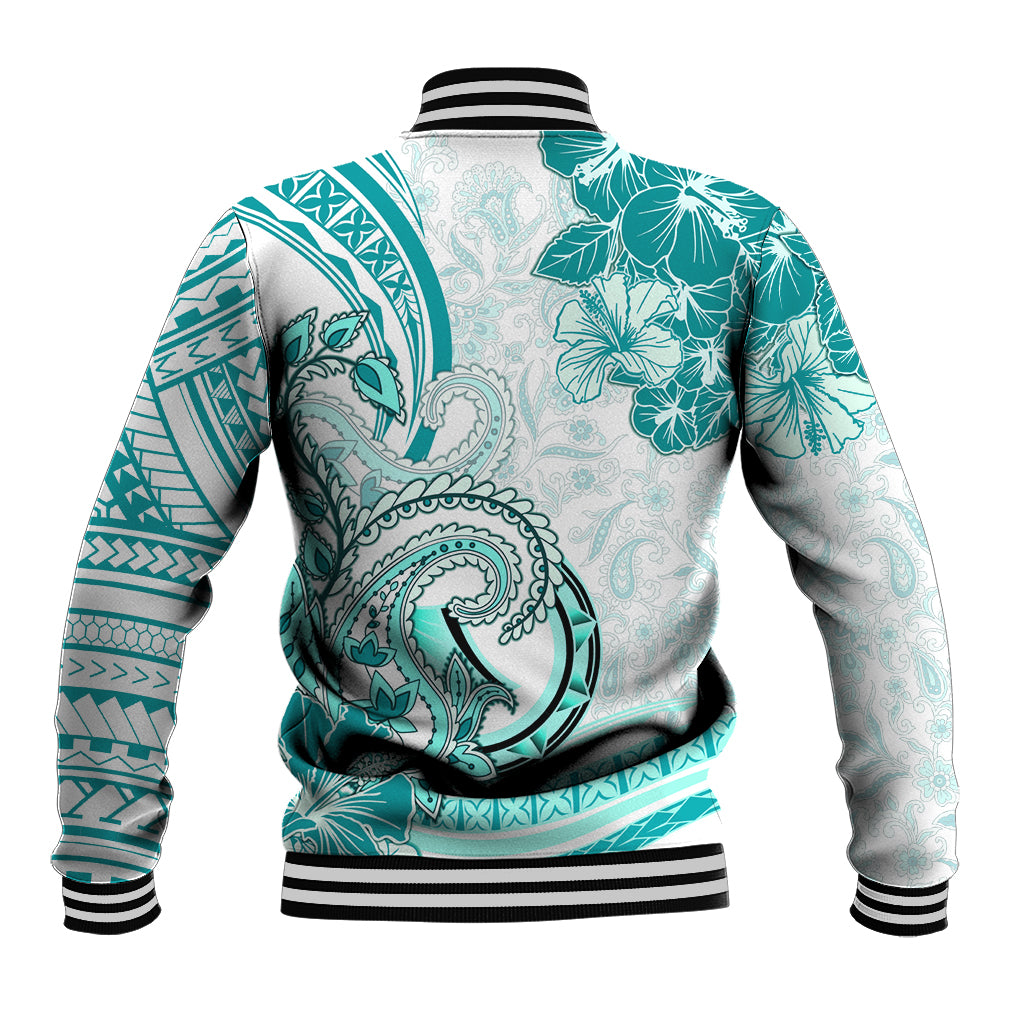 Polynesia Paisley Baseball Jacket Mix Teal Polynesian Pattern LT05 - Polynesian Pride