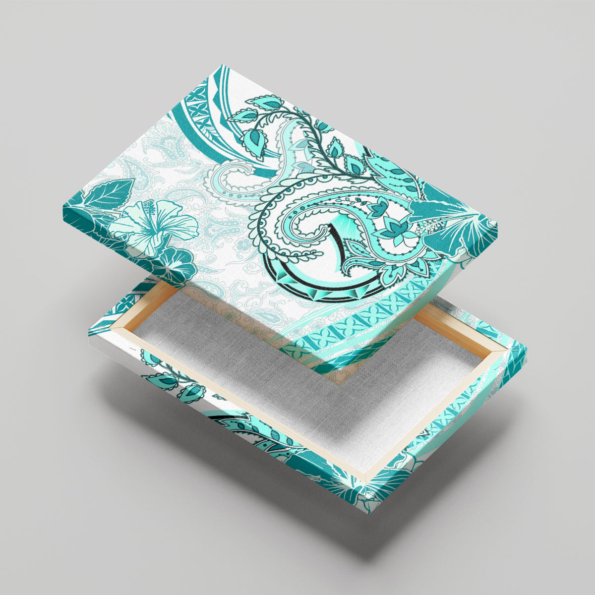 Polynesia Paisley Canvas Wall Art Mix Teal Polynesian Pattern LT05 - Polynesian Pride