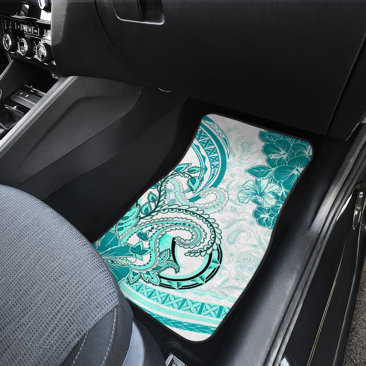 Polynesia Paisley Car Mats Mix Teal Polynesian Pattern LT05 - Polynesian Pride