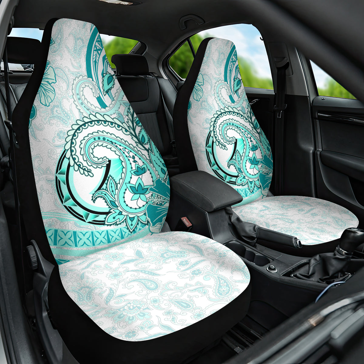 Polynesia Paisley Car Seat Cover Mix Teal Polynesian Pattern LT05 One Size Teal - Polynesian Pride