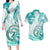 Polynesia Paisley Couples Matching Long Sleeve Bodycon Dress and Hawaiian Shirt Mix Teal Polynesian Pattern LT05 Teal - Polynesian Pride