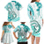 Polynesia Paisley Family Matching Long Sleeve Bodycon Dress and Hawaiian Shirt Mix Teal Polynesian Pattern LT05 - Polynesian Pride