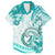 Polynesia Paisley Family Matching Long Sleeve Bodycon Dress and Hawaiian Shirt Mix Teal Polynesian Pattern LT05 Dad's Shirt - Short Sleeve Teal - Polynesian Pride