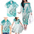 Polynesia Paisley Family Matching Off Shoulder Long Sleeve Dress and Hawaiian Shirt Mix Teal Polynesian Pattern LT05 - Polynesian Pride