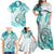 Polynesia Paisley Family Matching Off Shoulder Maxi Dress and Hawaiian Shirt Mix Teal Polynesian Pattern LT05 - Polynesian Pride