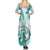 Polynesia Paisley Family Matching Summer Maxi Dress and Hawaiian Shirt Mix Teal Polynesian Pattern LT05 - Polynesian Pride