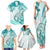 Polynesia Paisley Family Matching Tank Maxi Dress and Hawaiian Shirt Mix Teal Polynesian Pattern LT05 - Polynesian Pride