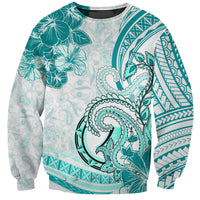 Polynesia Paisley Sweatshirt Mix Teal Polynesian Pattern LT05 Unisex Teal - Polynesian Pride