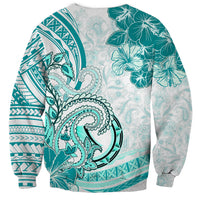Polynesia Paisley Sweatshirt Mix Teal Polynesian Pattern LT05 - Polynesian Pride