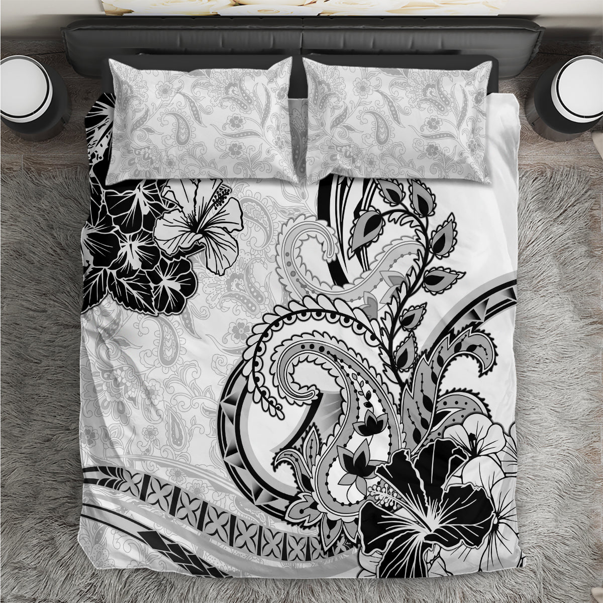 Polynesia Paisley Bedding Set Mix White Polynesian Pattern LT05 White - Polynesian Pride