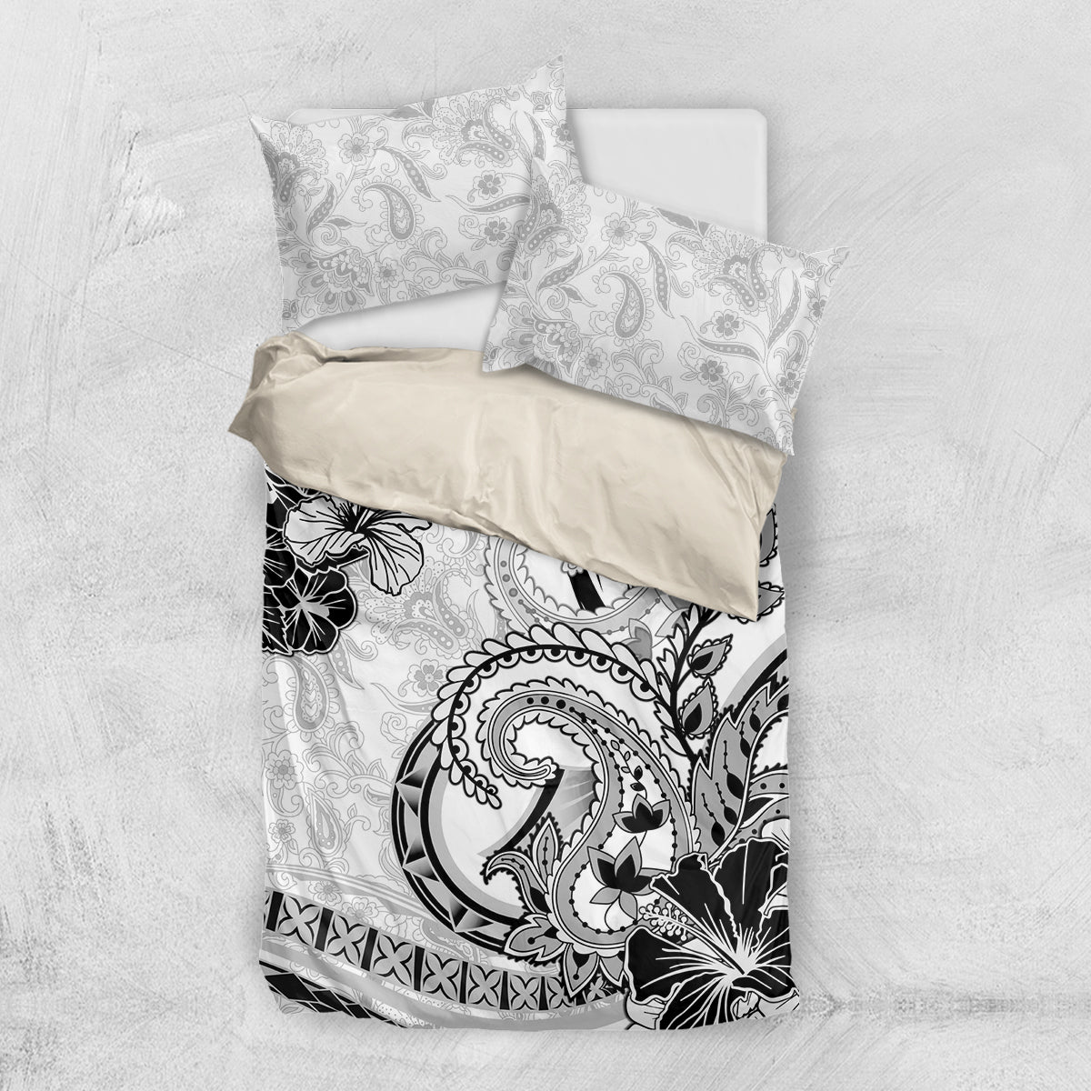 Polynesia Paisley Bedding Set Mix White Polynesian Pattern LT05 US Twin 172cm x 218cm White - Polynesian Pride