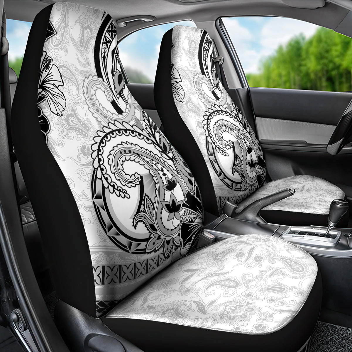 Polynesia Paisley Car Seat Cover Mix White Polynesian Pattern LT05 - Polynesian Pride