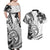 Polynesia Paisley Couples Matching Off Shoulder Maxi Dress and Hawaiian Shirt Mix White Polynesian Pattern LT05 - Polynesian Pride