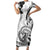 Polynesia Paisley Family Matching Short Sleeve Bodycon Dress and Hawaiian Shirt Mix White Polynesian Pattern LT05 Mom's Dress White - Polynesian Pride