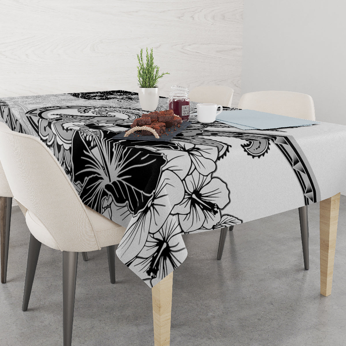 Polynesia Paisley Tablecloth Mix White Polynesian Pattern LT05 - Polynesian Pride