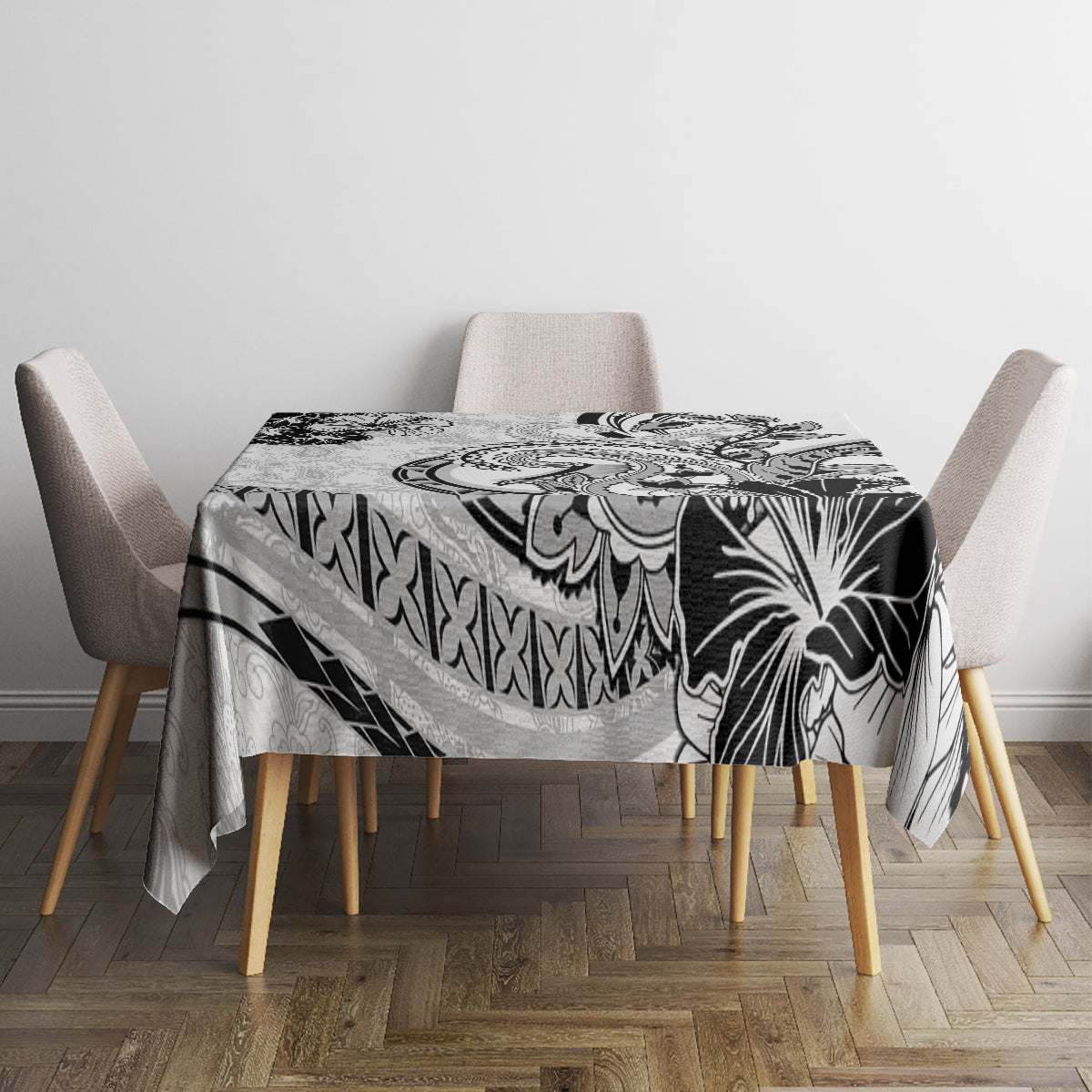 Polynesia Paisley Tablecloth Mix White Polynesian Pattern LT05 - Polynesian Pride