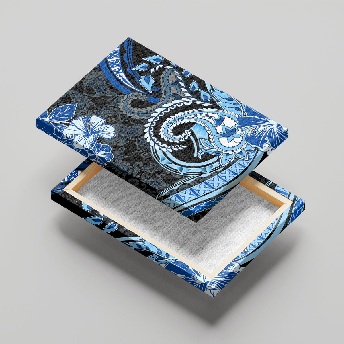 Polynesia Paisley Canvas Wall Art Mix Blue Polynesian Pattern LT05 - Polynesian Pride