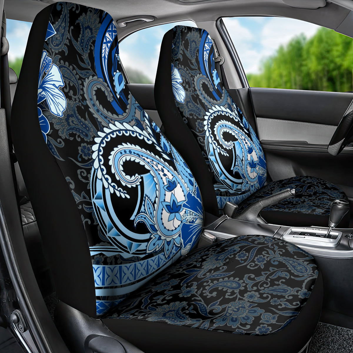 Polynesia Paisley Car Seat Cover Mix Blue Polynesian Pattern LT05 - Polynesian Pride
