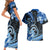 Polynesia Paisley Couples Matching Short Sleeve Bodycon Dress and Hawaiian Shirt Mix Blue Polynesian Pattern LT05 - Polynesian Pride